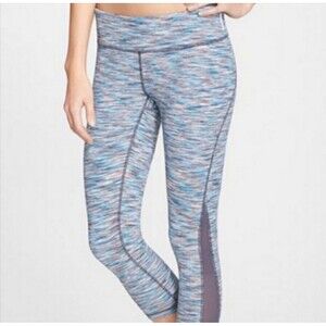Zella Capri Leggings Mesh Sides Women Size M Cropped Pants Athletic Fit Stretch